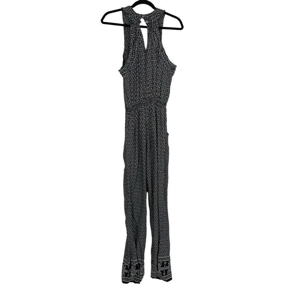 Max Studio Floral 100% Rayon Smocked Jumpsuit - Women’s L - Picture 2 of 6